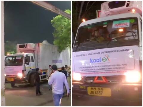 पुणे से कोरोना वैक्सीन की पहली खेप रवाना, 3 ट्रक सीरम इंस्टीट्यूट से एयरपोर्ट पहुंचे पुणे से कोरोना वैक्सीन की पहली खेप रवाना, 3 ट्रक सीरम इंस्टीट्यूट से एयरपोर्ट पहुंचे