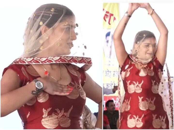 घूंघट ओढ़कर Sapna Choudhary ने किया ऐसा डांस, एक झलक पाने के लिए बेताब दिखी ऑडियंस Sapna Choudhary dance video sapna choudhary song video goes viral घूंघट ओढ़कर Sapna Choudhary ने किया ऐसा डांस, एक झलक पाने के लिए बेताब दिखी ऑडियंस