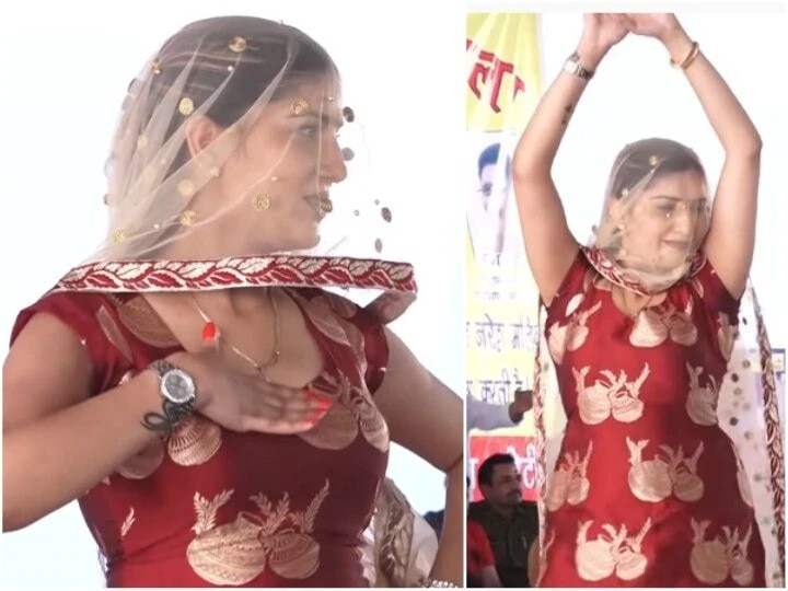 Sapna Choudhary dance video sapna choudhary song video goes viral घूंघट ओढ़कर Sapna Choudhary ने किया ऐसा डांस, एक झलक पाने के लिए बेताब दिखी ऑडियंस