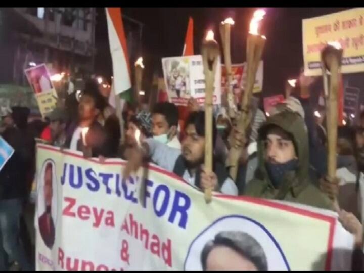 Candle march against rising crime in state capital ann पटना में अपराध की घटनाओं के खिलाफ लोगों ने निकाला कैंडल मार्च