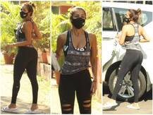 Photos: मुंबई की सड़कों पर स्किनफिट योगा आउटफिट्स में स्पॉट हुईं मलाइका अरोड़ा, फीगर देखते रह गए लोग