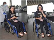 In Pics: व्हील चेयर पर बैठी एयरपोर्ट पर स्पॉट हुईं प्राची देसाई, देखिए तस्वीरें