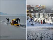 Photos: कश्मीर में बर्फ बनी डल झील, पाइपों में भी जम गया पानी, सर्दी ने 30 सालों का तोड़ा रिकॉर्ड