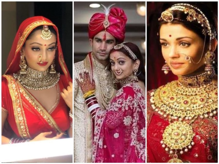 Aishwarya rai bachchan dopplenganger actress mansi naik get married to long term boyfriend see beautiful photos ऐश्वर्या राय की हमशक्ल ने ब्वॉयफ्रेंड संग रचाई शादी, देखिए जोधा अकबर ब्राइड लुक की तस्वीरें