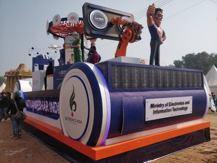 मंत्रालयों की झांकियों में इलेक्ट्रॉनिकी और सूचना प्रौद्योगिकी मंत्रालय, श्रम एवं रोजगार मंत्रालय, दिव्यांगजन सशक्तीकरण विभाग, आयुष मंत्रालय, केन्द्रीय रिज़र्व पुलिस बल (सीआरपीएफ), जैव-प्रौद्योगिकी विभाग, सूचना एवं प्रसारण मंत्रालय, केंद्रीय लोक निर्माण विभाग(CPWD ), संस्कृति मंत्रालय की झांकियां देखने को मिलेंगी. मिनिस्ट्री ऑफ इलेक्ट्रॉनिक्स एंड इंफॉर्मेशन टेक्नोलॉजी की झांकी- इस झांकी में भारतीय तकनीक और डिजिटल इंडिया की एक झलक दिखाई गई है. ट्रैक्टर की शुरुआत में एक 3D AL रोबोट का मॉडल दिखाई देता है जो डिजिटल क्रांति को दिखाता है. साथ ही झांकी में भीम एप , ई संजीवनी, ई विद्या इत्यादि नजर आएगा. अंत में देश का हीरो कहे जाने वाला आरोग्य एप सबसे ऊंचा रखा गया है.