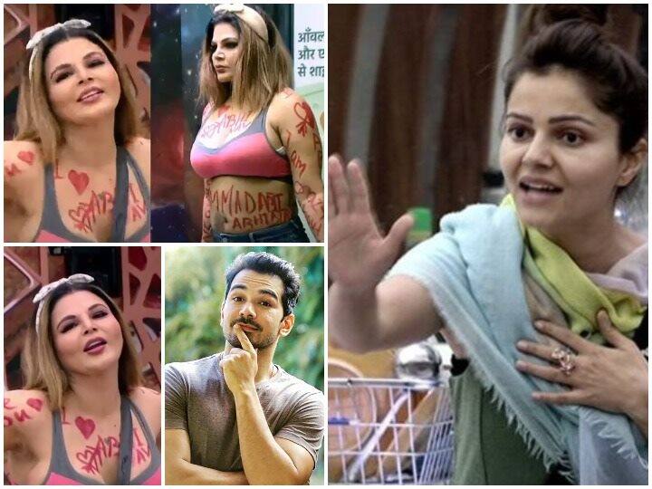 Video: राखी सावंत ने बिकिनी पहन पूरे शरीर पर लिखा अभिनव शुक्ला का नाम, भड़की पत्नी रूबीना ने लगा दी लताड़ Rakhi crossed all limits for Abhinavs love Video: राखी सावंत ने बिकिनी पहन पूरे शरीर पर लिखा अभिनव शुक्ला का नाम, भड़की पत्नी रूबीना ने लगा दी लताड़