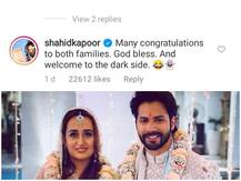 वरुण-नताशा की शादी पर शाहिद कपूर ने किया ऐसा कमेंट कि कोई रह गया हैरान