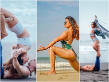 ऐसा योगा देखा है क्या? एक्ट्रेस Aashka Goradia ने समंदर किनारे किया Yoga, देखने वालों के होश उड़े