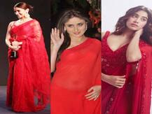 जब रेड कलर की साड़ी में बॉलीवुड अभिनेत्रियों ने दिखाया ग्लैमरस अवतार, देखें तस्वीरें