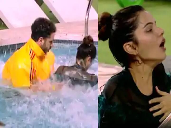 Ali Goni saved her Rubina Dilaik life In Bigg Boss 14 House Bigg Boss 14: पैर के फिसल जाने से स्विमिंग पूल में डूबते-डूबते बची Rubina Dilaik, अली गोनी ने कूद कर बचाई जान