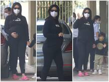 Spotted: बेटे तैमूर के साथ करिश्मा कपूर के घर पहुंचीं करीना कपूर खान, ब्लैक पजामा में फ्लॉन्ट किया बेबी बंप