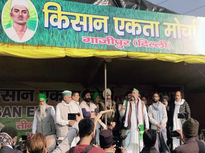 गाजीपुर बॉर्डर पर भारतीय किसान यूनियन ने तेज किया प्रदर्शन, समर्थन में हरियाणा और राजस्थान से पहुंचे किसान bhartiya kisan union protest at Ghazipur border farmers gathered in support गाजीपुर बॉर्डर पर भारतीय किसान यूनियन ने तेज किया प्रदर्शन, समर्थन में हरियाणा और राजस्थान से पहुंचे किसान