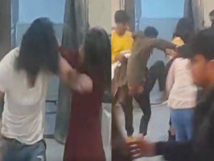 Clash between youth in bar in Lucknow, video goes viral लखनऊ: बार के अंदर जमकर हुआ बवाल, नशे में धुत युवक-युवतियों के बीच मारपीट, वीडियो वायरल