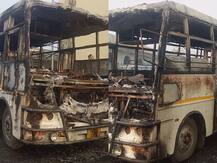 नालंदा में असामाजिक तत्वों ने लगाई आग, तीन बसें पूरी तरह जलकर हुई खाक
