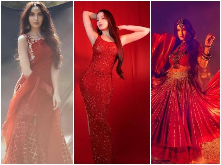 नोरा रेड कलर की ड्रेस पहने कई बार दिख चुकी हैं. लाल रंग के एथनिक से लेकर लाल रंग की हॉट ड्रेस पहन नोरा नें लोगों को अपना दीवाना बनाया है. आइये देखते हैं नोरा की उन रेड ड्रेस वाली कुछ खास तस्वीरें.