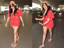 लाल छड़ी मैदान खड़ीः  शॉर्ट रेड ड्रेस, हैट, स्टाइलिश ग्लासेस, फिर चला Adah Sharma की अदाओं का जादू