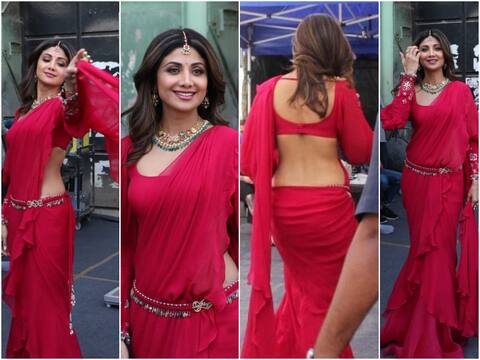 लाल साड़ी में यूपी-बिहार लूटने आईं Shilpa Shetty, ऐसे कमर लचकाई कि देखने वाले घायल हो गए