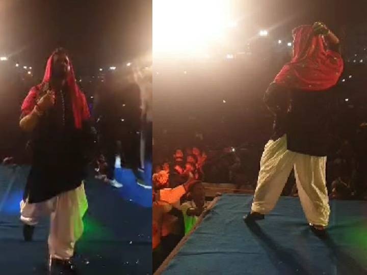 Khesari Lal Yadav live stage show video viral on social media bhojpuri song लाइव स्टेज शो में कुर्ता-सलवार पहन खेसारी लाल यादव ने किया डांस और गाया गाना, सोशल मीडिया पर Video Viral, देखें