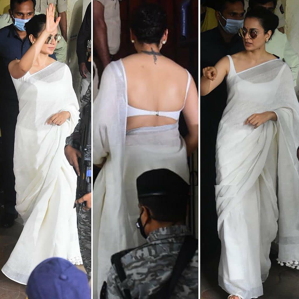 Kangana Rananut dressed in a pink organza kanjeevaram saree for Gudi Padwa!