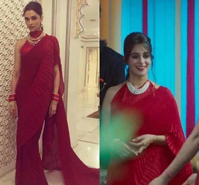 टेलीविजन अभिनेत्री दीपिका ककड़ दीपिका पादुकोण के इस रेड साड़ी लुक से इतनी इंप्रेस हुई थीं कि उन्होंने पूरा का पूरा लुक बिना किसी बदलाव के ही कॉपी कर लिया था. यहां तक की दीपिका ने गले में भी सफेग रंग की ऐसेसीरीज भी वहीं पहनी थी जो दीपिका पादुकोण ने पहनी थी.