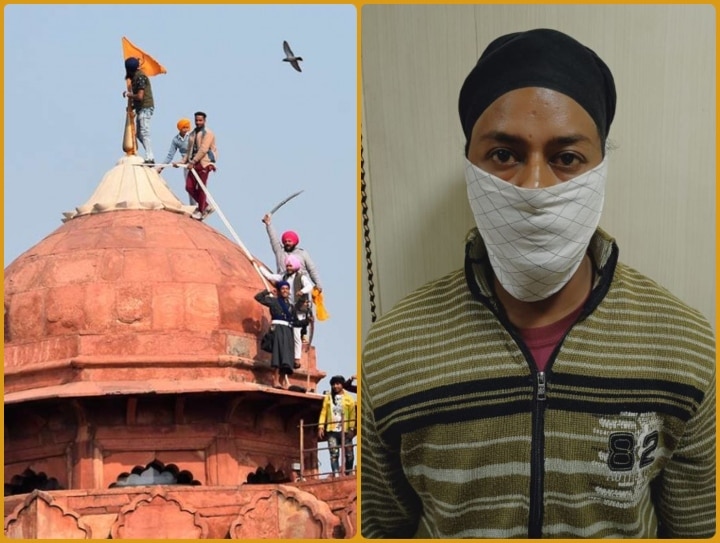 Red Fort Violence on Republic Day, Delhi police arrested most wanted accused, allegedly seen swinging swords ANN ललकिले पर उपद्रव करने वाला एक और आरोपी गिरफ्तार, तलवार लहराते हुए वीडियो में हुआ था कैद