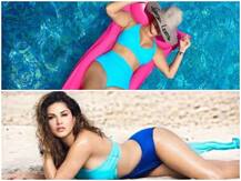 Sunny leone ने फिर बढ़ाया इंटरनेट का पारा, Blue bikini में इन तस्वीरों ने फैंस को किया क्रेजी