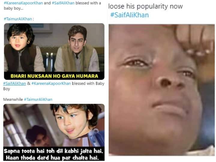 एक्ट्रेस के दूसरे बेटे के जन्म की खबर सामने आते ही सोशल मीडिया पर तैमूर को लेकर मीम्स बनने शुरू हो गये है. सोशल मीडिया यूजर्स प्रॉपर्टी और पॉपुलेरिटी को लेकर तैमूर पर मीम बना रहे हैं.