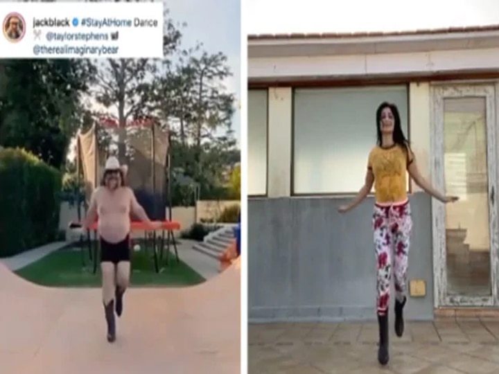 Katrina Kaif dancing with Jack Black and share a video on Instagram Jack Black के साथ डांस करने का सपना देखती हैं Katrina Kaif, एक वीडियो में उनको कॉपी करती दीं दिखाई