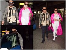 एयरपोर्ट पर पत्नी के साथ दिखे गोविंदा, पैपराजी के कहने पर दोनों ने मास्क हटाकर दिया पोज