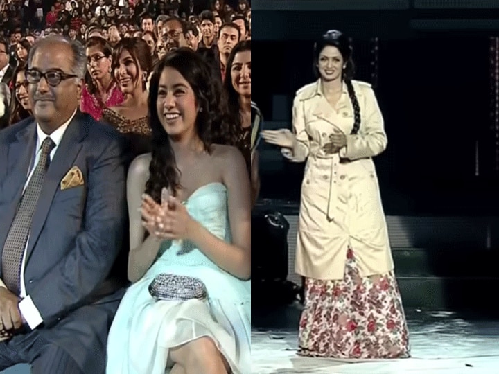 When Sridevi performed at the IIFA Awards 8 years ago, daughter Janhvi Kapoor in the audience played a lot of applause जब 8 साल पहले Sridevi ने आईफा अवॉर्ड में किया था Prabhudeva संग डांस, ऑडियंस में बैठी बेटी Jahnvi Kapoor ने खूब बजाई थी तालियां