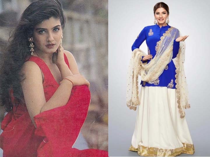रवीना टंडन - मोहरा, अंदाज़ अपना अपना से छाने वालीं रवीना टंडन के लुक में तब से अब तक काफी बदलाव आया है और ये उनकी तस्वीरों में काफी हद तक नज़र भी आता है. रवीना अभी भी फिल्मों में सक्रिय है जल्द ही वो केजीएफ चैप्टर 2 में नज़र आने वाली हैं. (Photo Credit - Social Media)