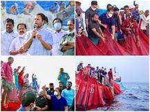 मछुआरों संग समुद्र में मछली पकड़ने गए राहुल गांधी, देखें तस्वीरें