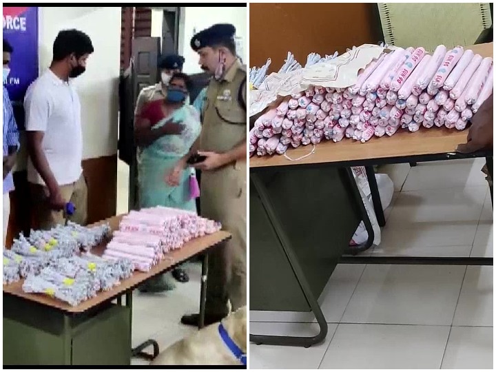 A large quantity of explosives was seized from Kozhikode railway station today केरल में ट्रेन से 100 से ज्यादा जिलेटिन की छड़ें बरामद, एक महिला आरोपी से पूछताछ जारी