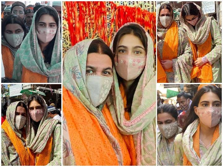 Sara Ali Khan Visits Ajmer Sharif With Mommy Amrita Singh Amid Huge Crowd See Beautiful Photos | In Pics: मम्मी अमृता सिंह के साथ अजमेर शरीफ पहुंचीं सारा अली खान, भीड़ में