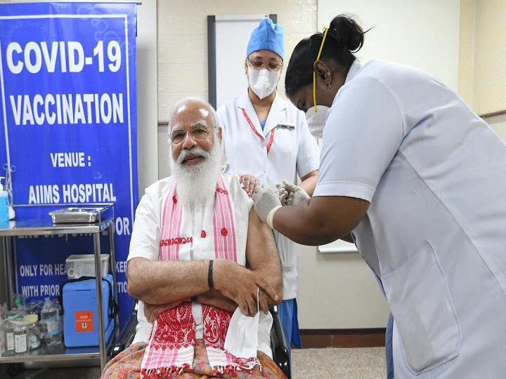 Prime Minister Narendra Modi reach AIIMS in the morning for covid-19 vaccination see video ann Co-WIN 2, Corona Vaccination: पीएम मोदी के एम्स पहुंचने से लेकर कोरोना वैक्सीन लगाने तक, देखें वीडियो