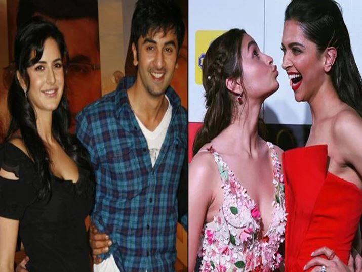 दीपिका - रणवीर- कैटरीना : एक्ट्रेस दीपिका एक समय रणबीर कपूर के साथ  बेहद सीरियस रिलेशन में थीं लेकिन रणबीर उन्हें चीट करके कटरीना कैफ के साथ रोमांस करने लगे. दोनों का ब्रेक अप हुआ और फिर दीपिका रणवीर के करीब आ गईं और दोनों ने शादी कर ली. अब रणबीर कटरीना से भी अलग हो चुके हैं और मौजूदा दौर में आलिया उनकी गर्लफ्रेंड हैं. 