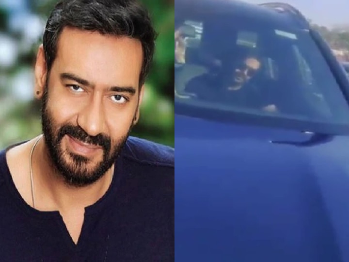 man arrested infront of Actor Ajay Devgan's car Ruckus ANN अजय देवगन की गाड़ी रोक कर शख्स ने पूछा किसान आंदोलन पर क्यों नहीं किया ट्वीट? पुलिस ने किया गिरफ्तार