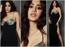Slaying in black: ब्लैक thigh-slit ड्रेस पहन फिल्म प्रमोट करने निकलीं Janhvi Kapoor, अदाएं देख घायल हुए फैंस