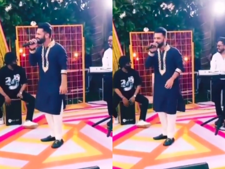 Bigg Boss fame Rahul Vaidya seen singing romantic songs in a wedding ceremony Video: शादी में गर्लफ्रेंड दिशा संग राहुल वैद्य ने रोमांटिक गाने पर किया जबरदस्त डांस, देखिए वीडियो