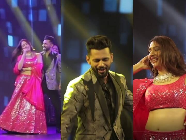 Rahul Vaidya Disha Parmar Dance Video viral on social media गर्लफ्रेंड दिशा परमार संग राहुल वैद्य ने स्टेज पर किया रोमांटिक डांस, वायरल हो रहा ये खूबसूरत वीडियो