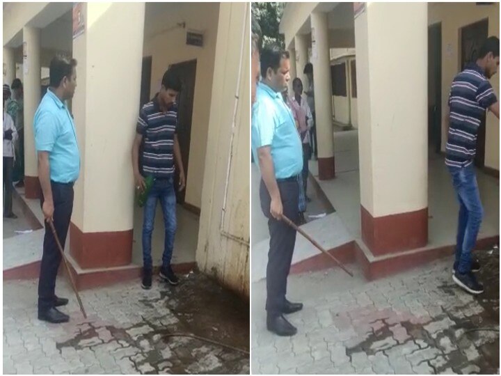 BDO misbehaves with student on charges of spitting in office premises, gets cleaned on the strength of stick ann कार्यालय परिसर में थूकने के आरोप में BDO ने छात्र के साथ किया दुर्व्यवहार, डंडे के बल पर करवाई सफाई