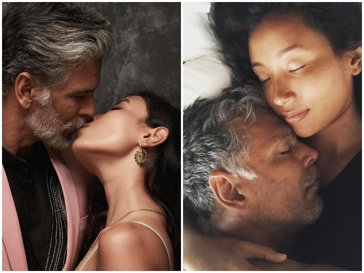 Milind Soman Ankita Konwar kissing Photos Viral on Social media मिलिंद सोमन को आया पत्नी अंकिता पर प्यार, शेयर की बेहद इंटीमेट तस्वीरें और वीडियो, यहां देखिए