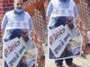 पेट्रोल डीजल के बढ़े दामों के खिलाफ जम्मू कांग्रेस का अनोखा प्रदर्शन, गले में राजनाथ सिंह का फोटो लगाकर जताया विरोध