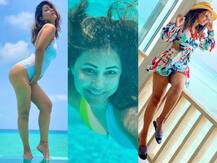 वेकेशन पर मालदीव पहुंची Hina Khan ने स्विमसूट में ढाया कहर, देखिए तस्वीरें