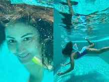 Alia Bhatt की तरह Hina Khan ने शेयर की अंडर वॉटर फोटो, पानी के साथ खेलती हुई आईं नज़र