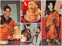 Thalaivi ट्रेलर लॉन्च पर Kangana Ranaut ने केक काटकर सेलिब्रेट किया बर्थडे, साड़ी में दिखा बेहद खूबसूरत अवतार