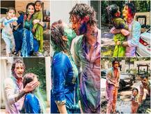 Holi 2021: सनी लियोनी ने होली पर पति संग किया जबरदस्त रोमांस, यहां देखिए बच्चों संग Colorful Photos