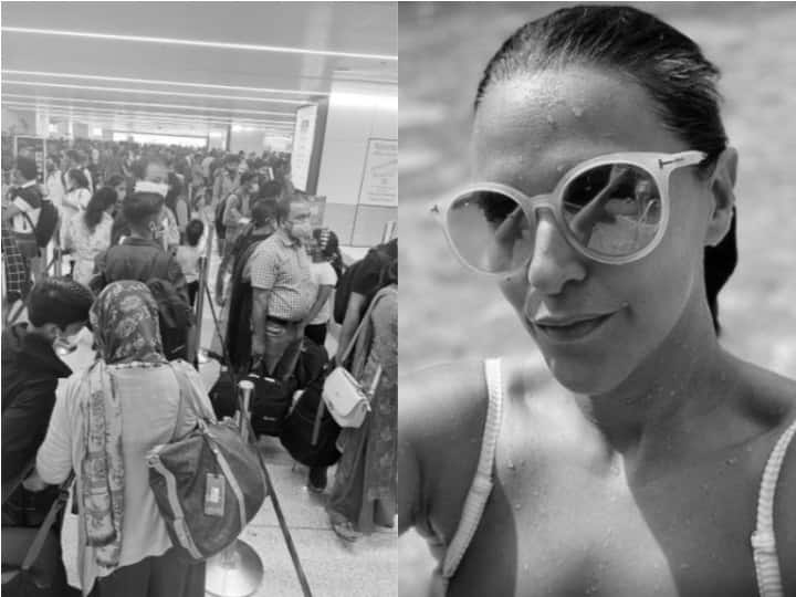 दिल्ली एयरपोर्ट पर नहीं हो रहा सोशल डिस्टेंसिंग का पालन, Neha dhupia को आया गुस्सा bollywood actress neha dhupia gets angry people not following social distancing covid 19 दिल्ली एयरपोर्ट पर नहीं हो रहा सोशल डिस्टेंसिंग का पालन, Neha dhupia को आया गुस्सा