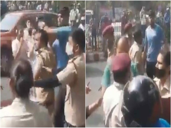 Delhi: Heavy clash between civil defense volunteers and passers-by, officer beaten driver with belt दिल्ली: सिविल डिफेंस वॉलंटियर्स और राहगीरों के बीच हुई जबरदस्त झड़प, अधिकारी ने बेल्ट से ड्राइवर को पीटा