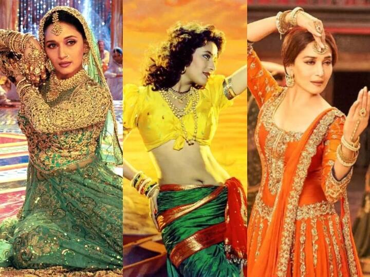 बॉलीवुड की फेमस एक्ट्रेस माधुरी दीक्षित ने इन दिनों फिल्मों से दूरी बना रखी है लेकिन उनका स्टारडम अब भी पहले जैसा है. माधुरी को आज भी उनके लुक्स की वजह से जाना जाता है. 'आइकोनिक ऑनस्क्रीन लुक' की वजह से माधुरी को अक्सर याद किया जाता है. सोशल मीडिया पर भी उनकी तस्वीरें वायरल होती हैं. माधुरी ने एक से बढ़कर एक बॉलीवुड फिल्में की हैं. इन फिल्मों की लिस्ट में देवदास, कलंक, तेज़ाब सहित कई नाम शामिल हैं. उन्होंने फिल्म गुलाबो में 'रज्जो' की भूमिका निभाई थी, इस फिल्म में वो गुलाब गैंग की सरदार बनी थीं. माधुरी को फिल्म इंडस्ट्री की बेहतरीन डांसर्स में गिना जाता है. उन्हें ये टैग दिलवाने का क्रेडिट सरोज खान को दिया जाता है.